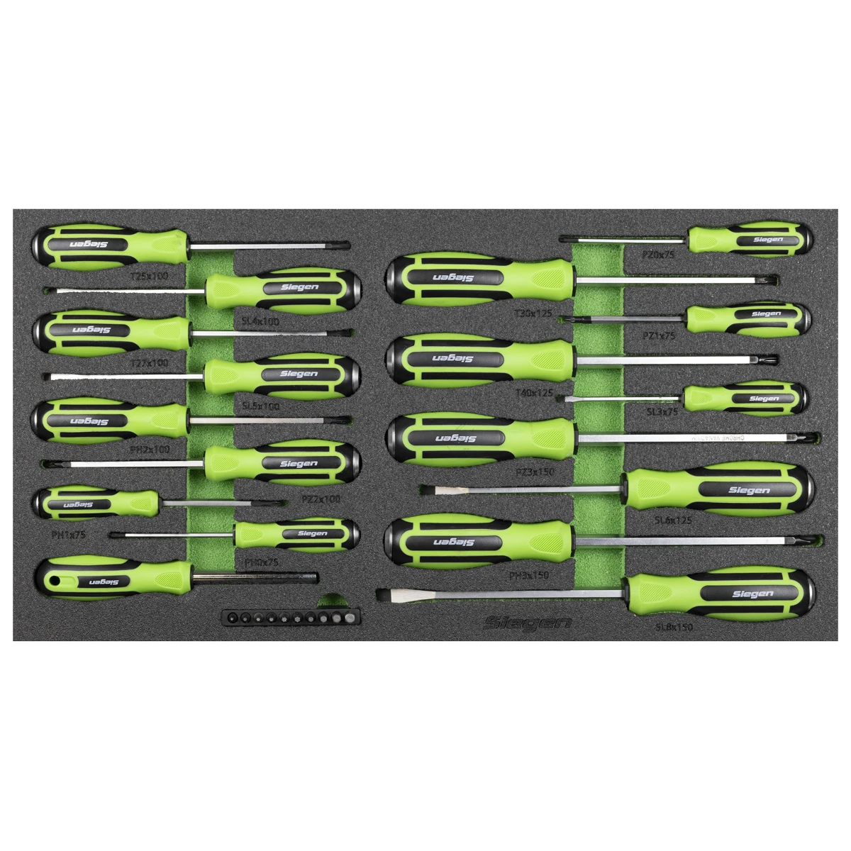 Siegen 28 Piece Hammer-Thru Screwdriver, Bit Driver & Bit Set In EVA Foam Storage Block With A Manufacturers LifeTime Guarantee S01281