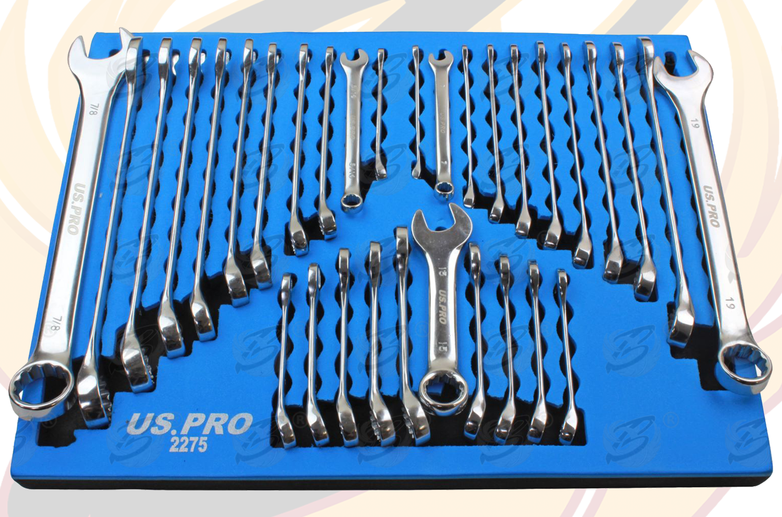 US Pro 32 Piece Combination Spanners Metric / Sae - Foam Tray ( 2275 )