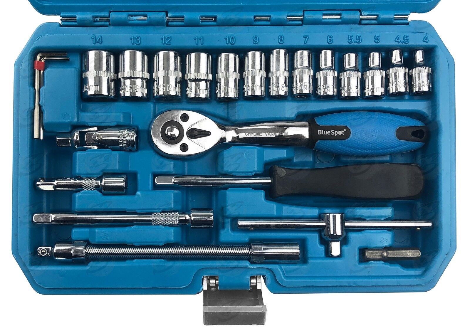 BlueSpot 46 Piece 1/4" Drive Socket & Bit Set 4mm - 14mm 01530