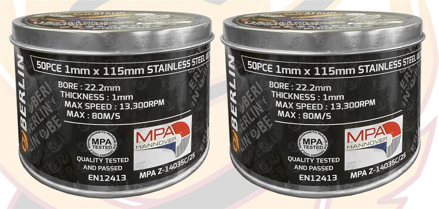 Berlin 1mm Thick Stainless Steel Cutting Discs ( x 100 Discs ) BER018 ( x 10 )