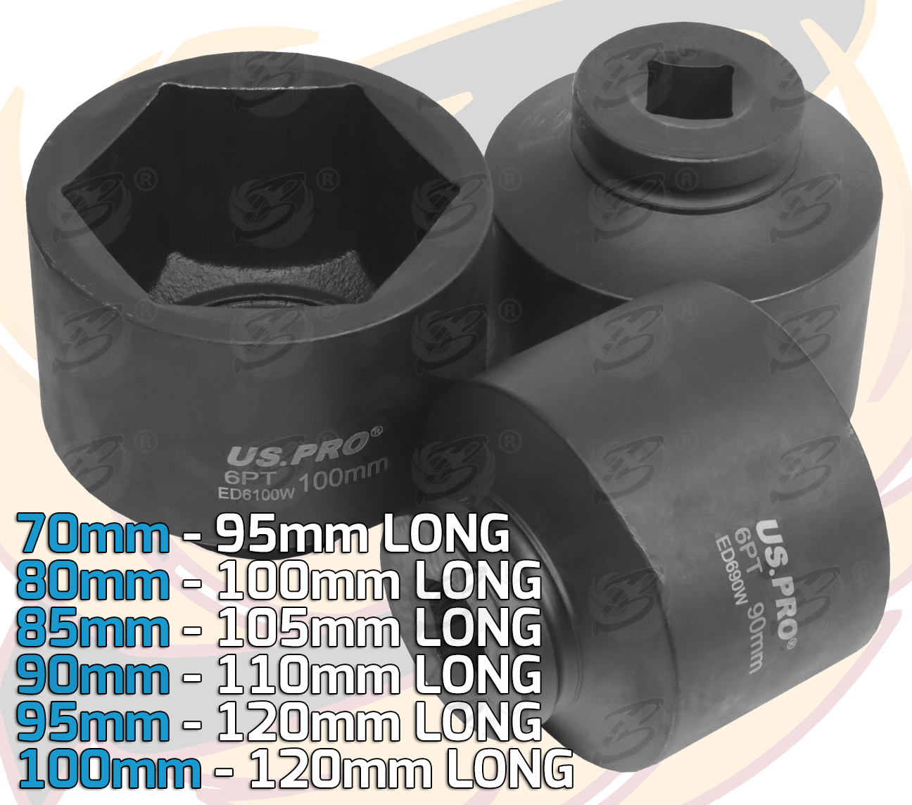 12 Pezzi 3/4 unità Deep Impact Socket 24-41mm Remover Installer Tool Kit 12 Pezzi 3/4 unità Deep Impact Socket 24-41mm Remover Installer Tool Kit
