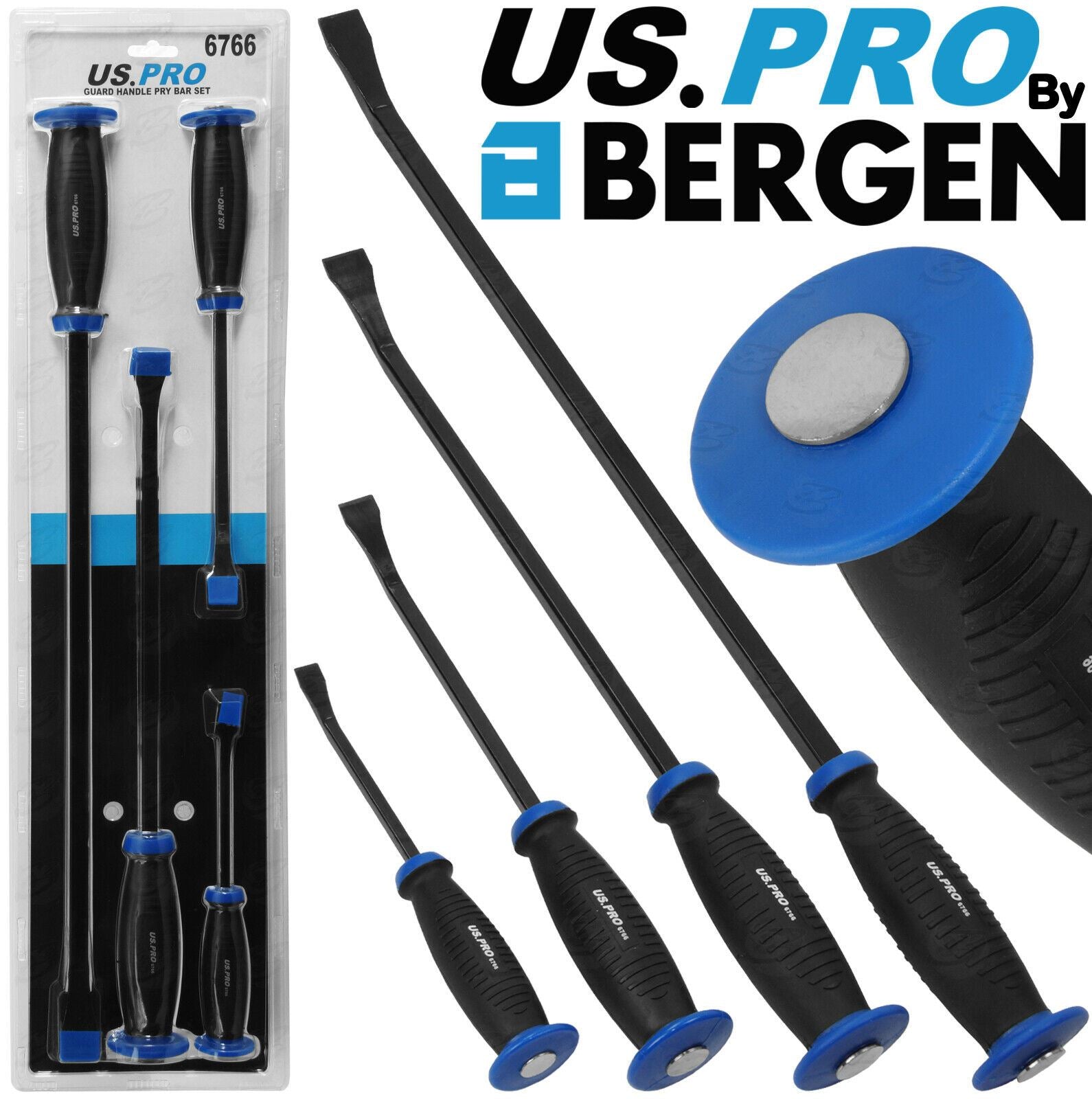 US PRO 4PCS PRY BAR SET WITH PROTECTIVE GUARDS