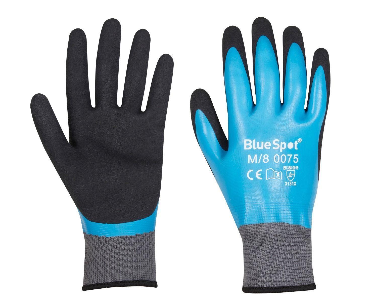 BlueSpot Latex Water Resistant Work Gloves ( x 1 Pairs ) ( M )  23016