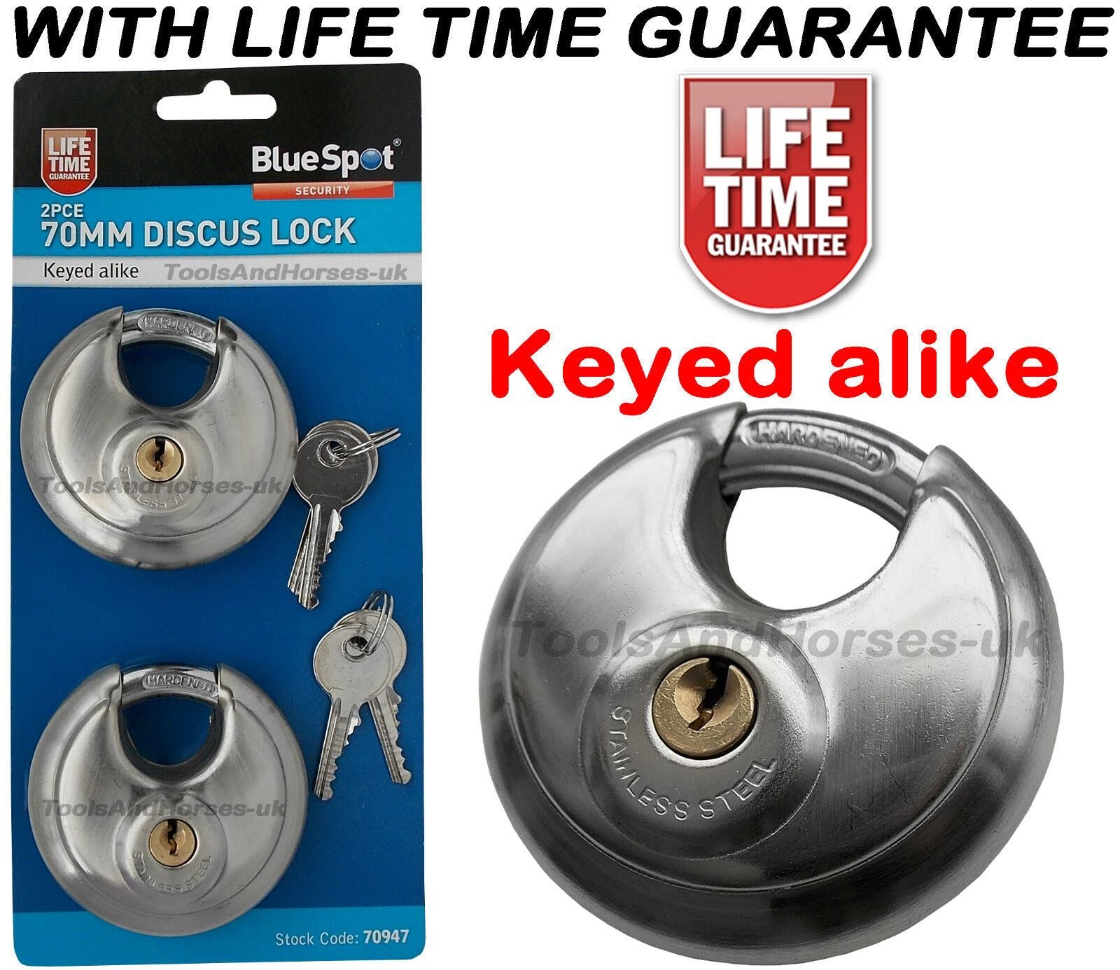 BlueSpot 2 x 70mm Padlocks 77028
