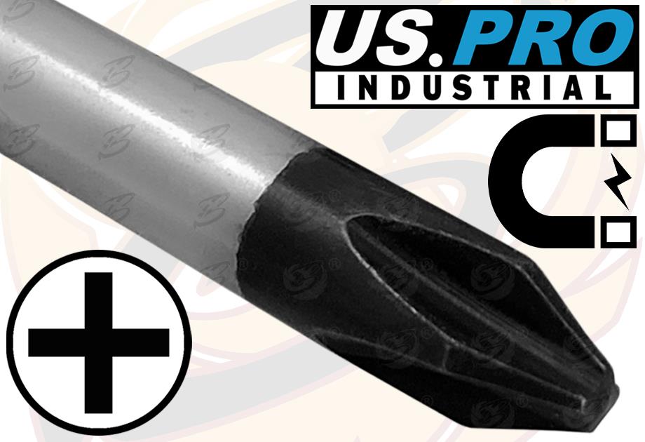 US Pro Industrial 10 Piece Magnetic Go Through Screwdriver Set ( Slotted - PHillips )  4544