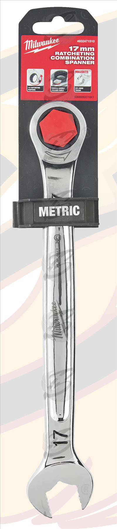 MILWAUKEE 17MM 144 TEETH MAXBITE RATCHET SPANNER