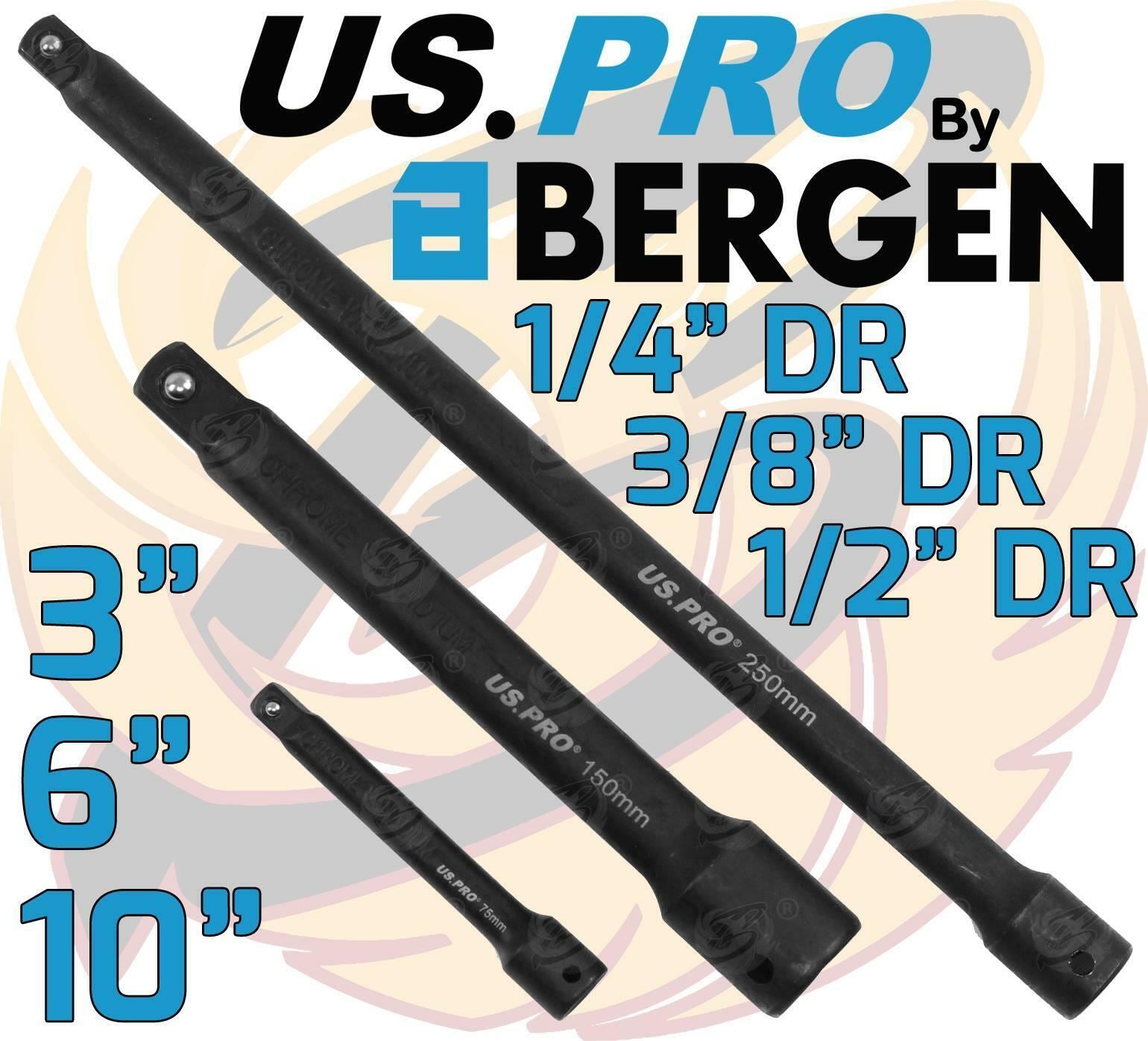 US Pro 18 Piece 1/4" & 3/8" & 1/2" Drive Impact Accessory Kit ( 3685 )