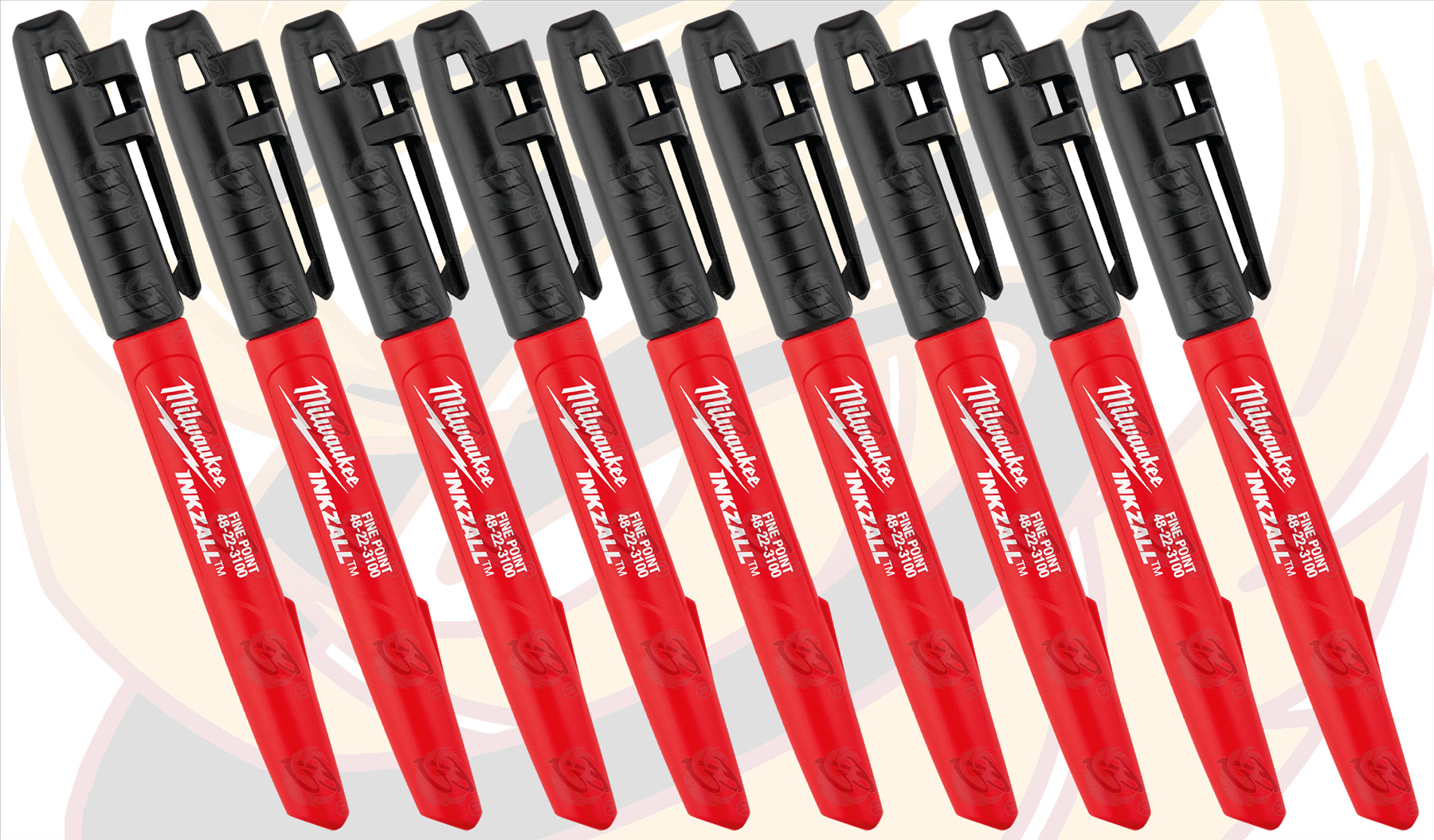 MILWAUKEE INKZALL 1mm ALL SURFACE MARKER PEN ( x9 )