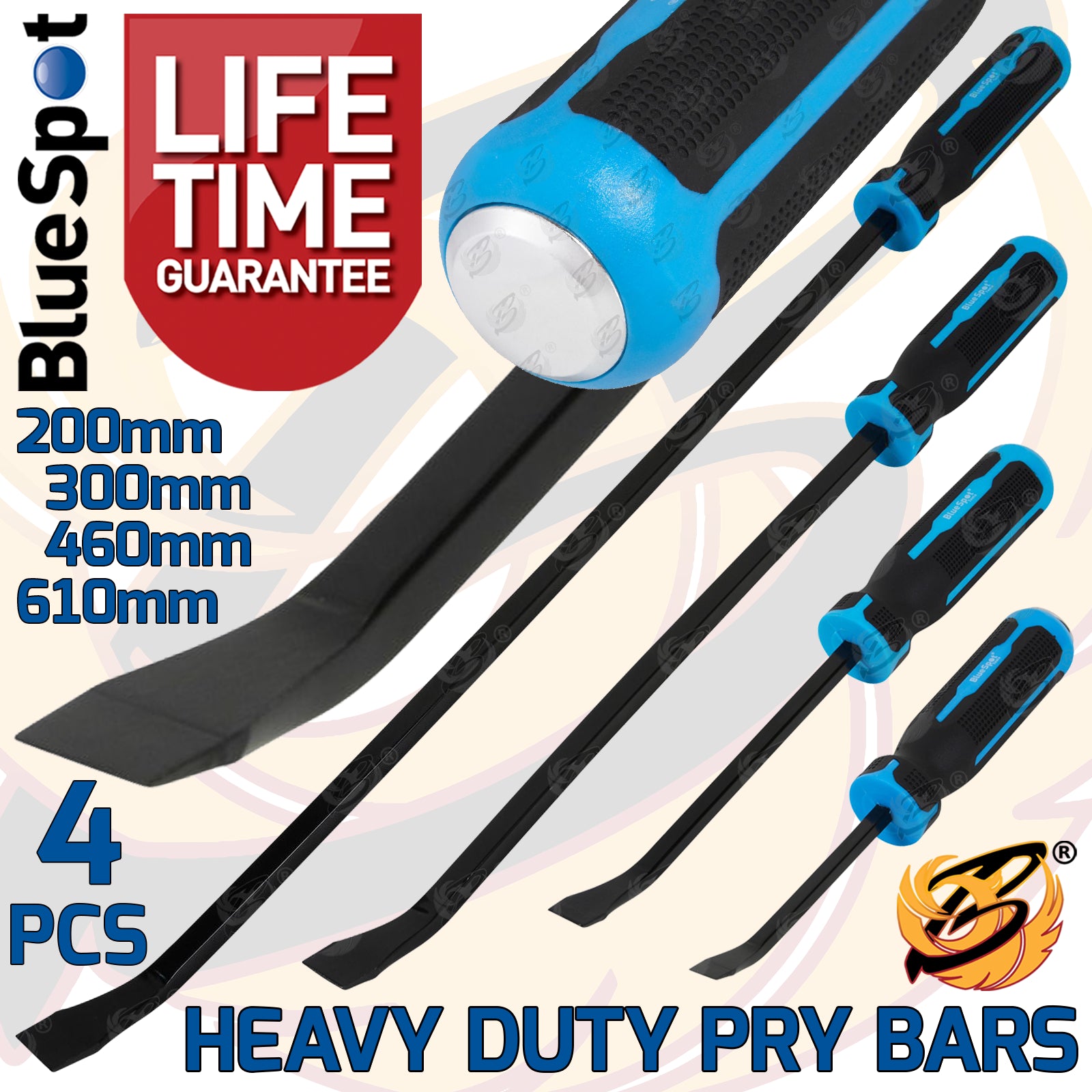 BLUESPOT 4PCS HEAVY DUTY PRY BAR SET