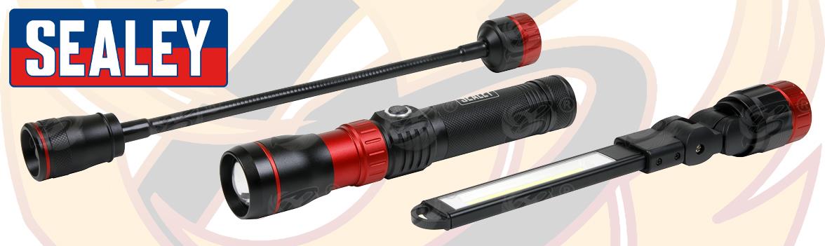 SEALEY RECHARGEABLE COB LED INTERCHANGEABLE WORK LIGHT