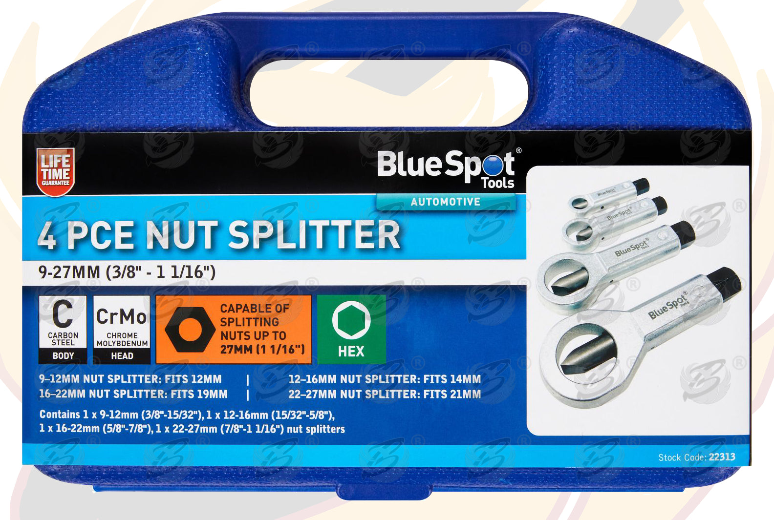 BLUESPOT 4 PCE NUT SPLITTER 9-27MM (3/8" - 1 1/16")