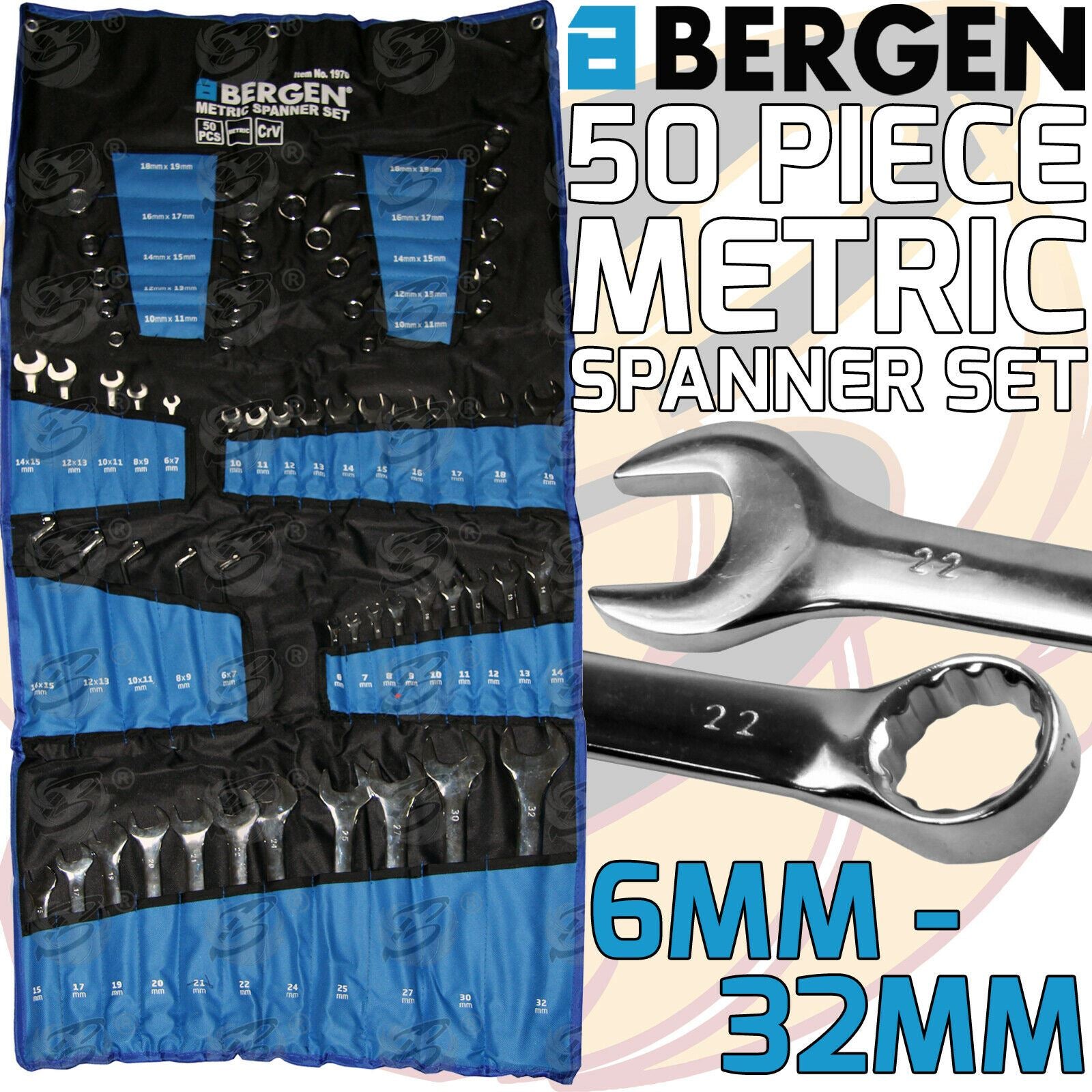 US PRO 50PCS METIC SPANNERS 6MM - 32MM
