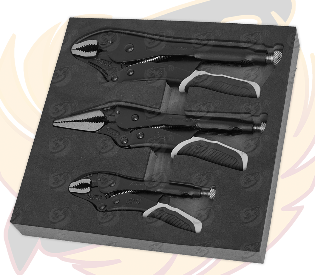 Sealey 3 Piece Locking Plier Set ( Premier Black Series )  ( AK6863B )