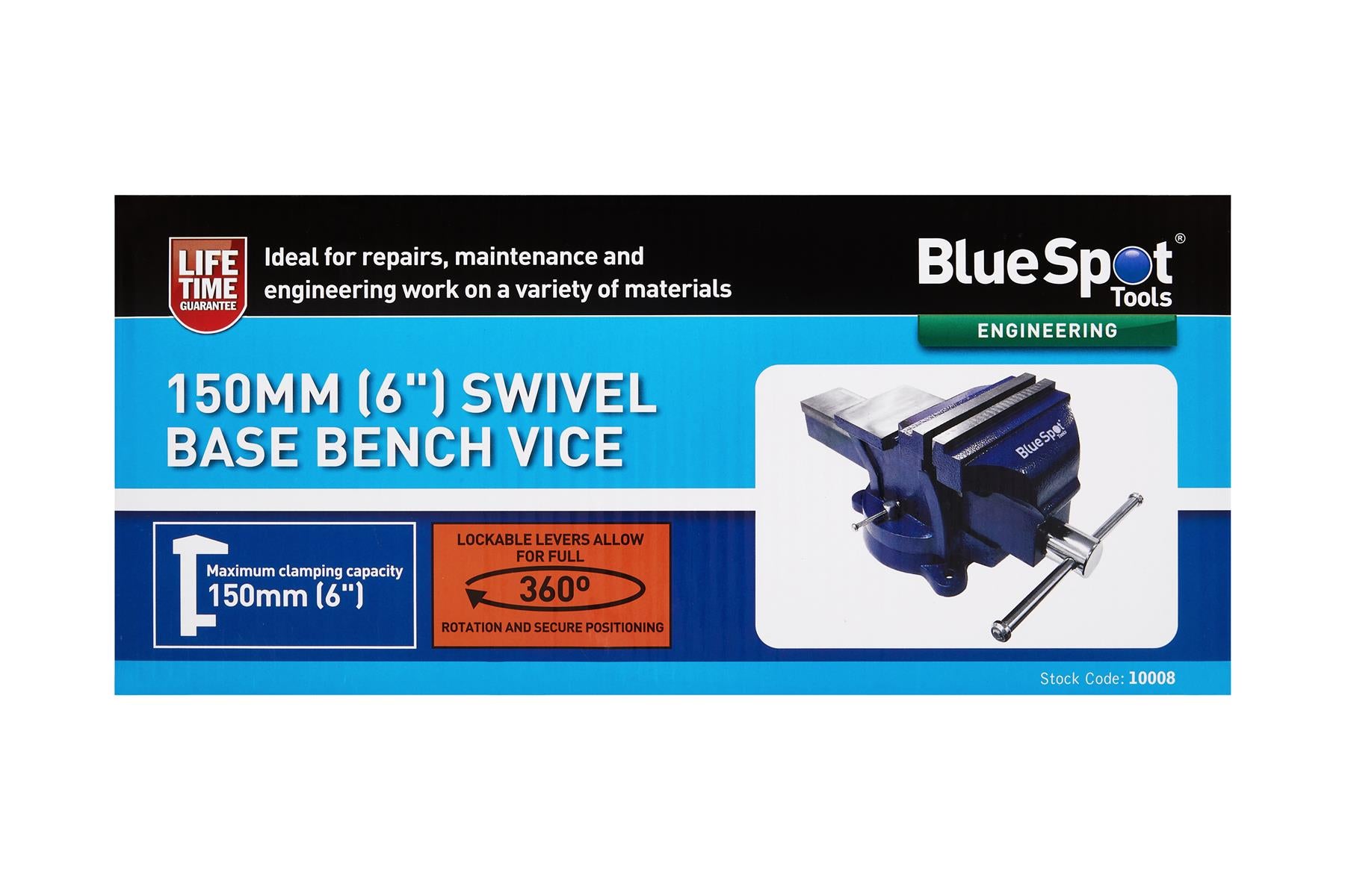 BlueSpot 150mm (6") 360º Swivel Base Bench Vice  10008