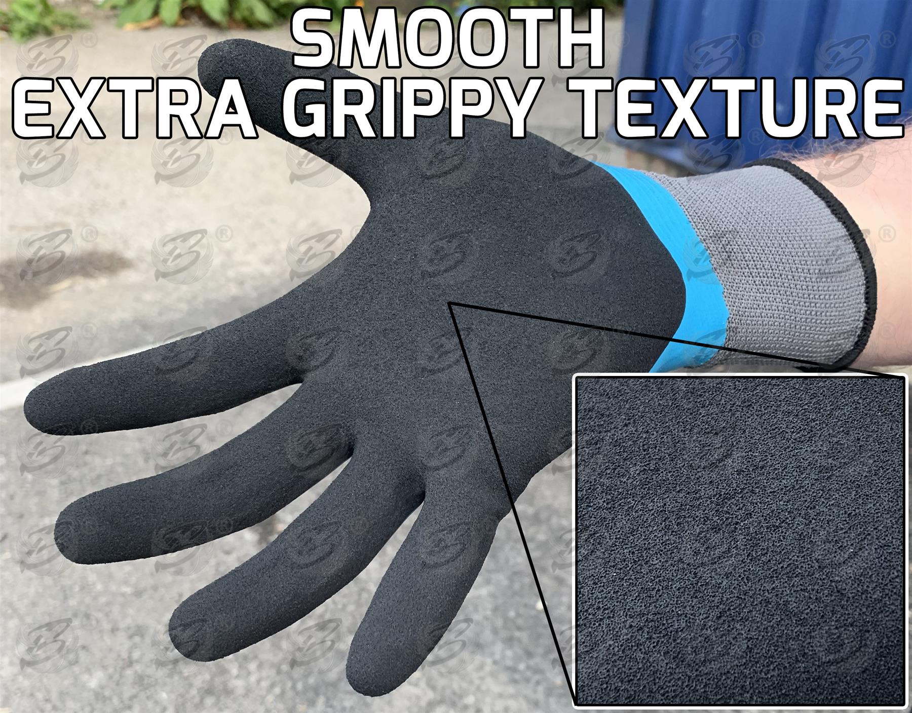 BLUESPOT LATEX WATER RESISTANT WORK GLOVES ( x 12 PAIRS ) ( M )