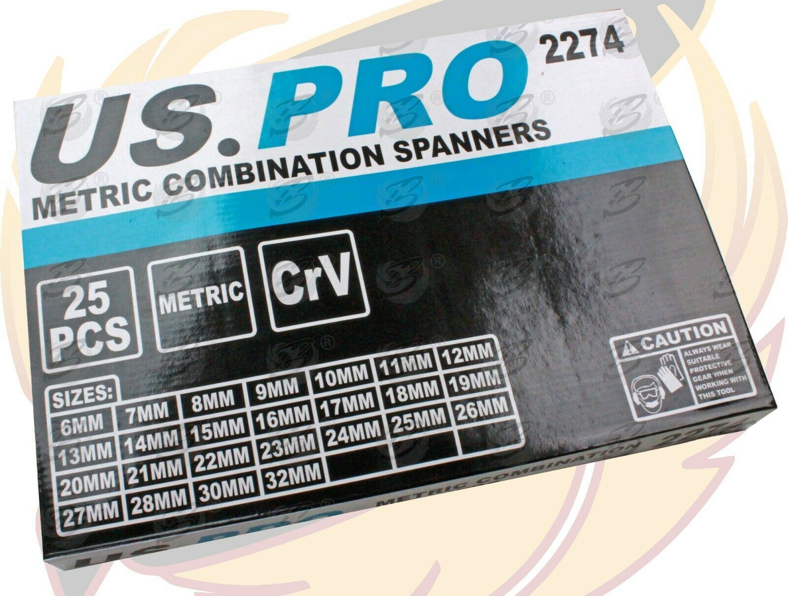 US PRO 25PCS COMBINATION SPANNER SET 6MM - 32MM