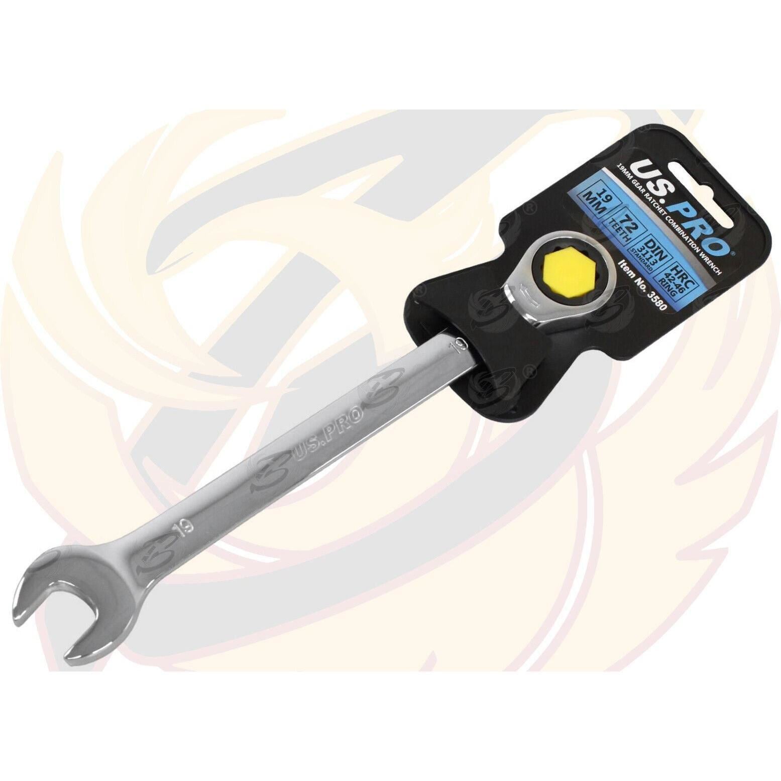 US PRO 19MM 72 TOOTH RATCHET SPANNER