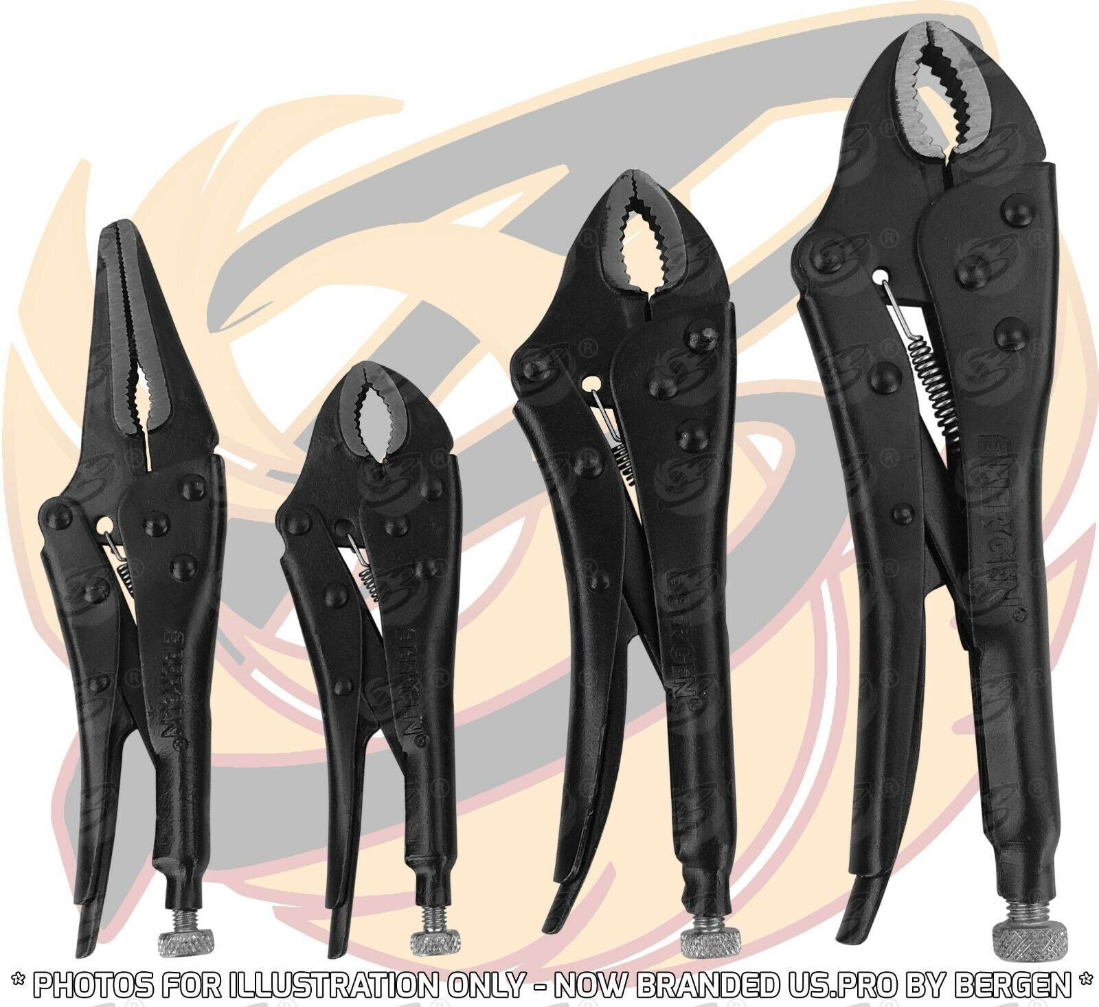 US Pro 4 Piece Locking Pliers 5886