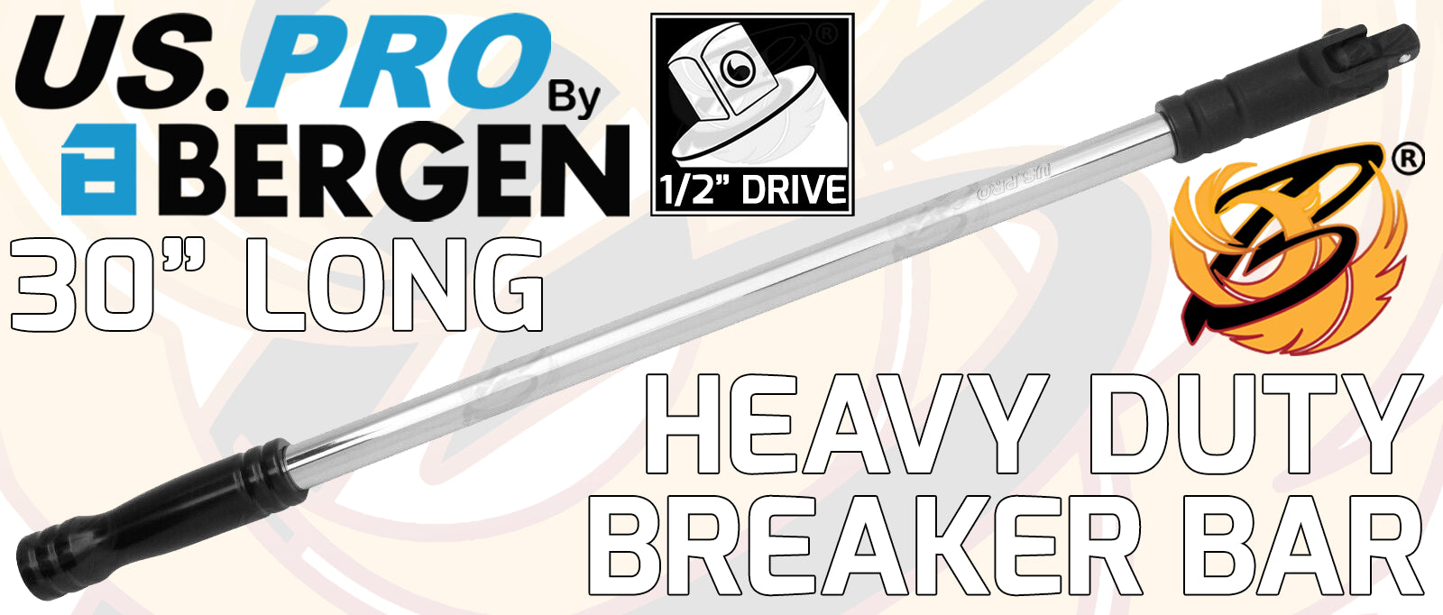 US PRO HEAVY DUTY 1/2" DRIVE 30" LONG BREAKER BAR