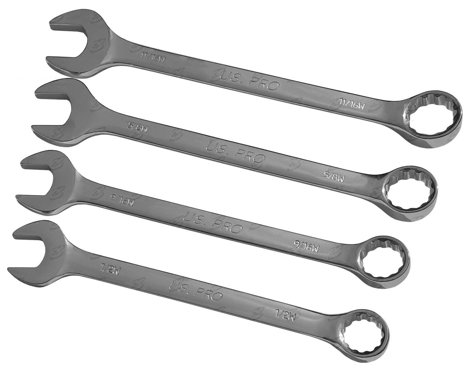 US PRO 10PCS WHITWORTH COMBINATION SPANNERS 1/8" - 11/16"