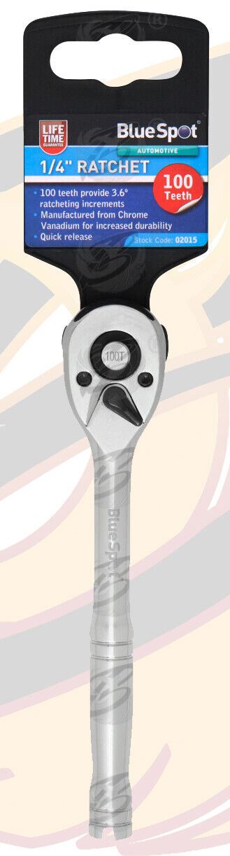 BLUESPOT 1/4" & 3/8" & 1/2" DRIVE 100 TOOTH RATCHET HANDLE