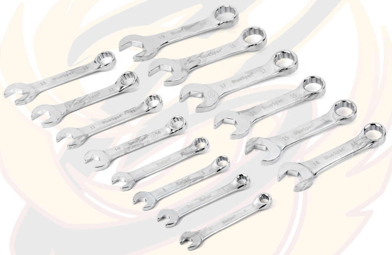 BLUESPOT 14PCS STUBBY COMBINATION SPANNERS 6MM - 19MM