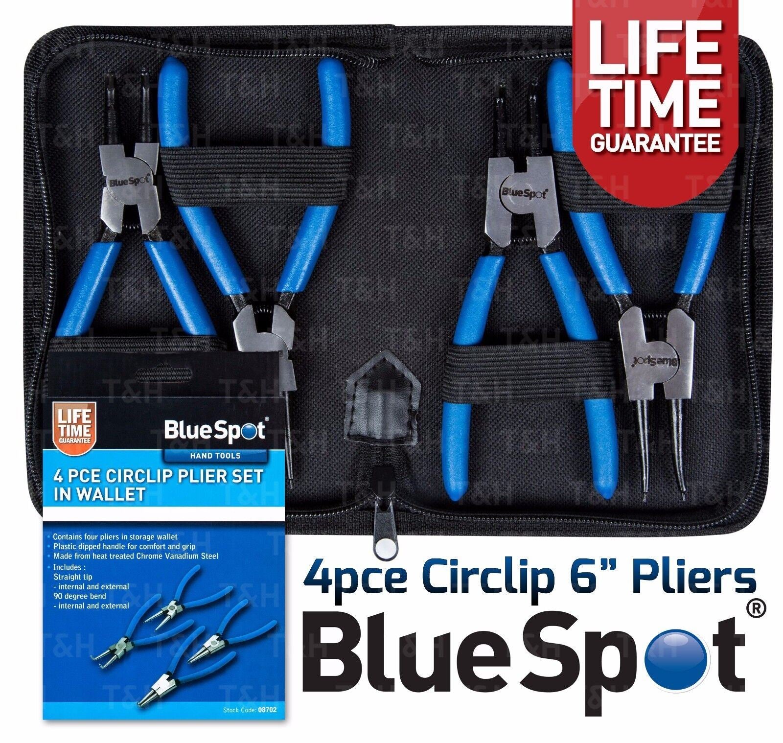BlueSpot 4 Piece 6" Circlip pliers Set 08702