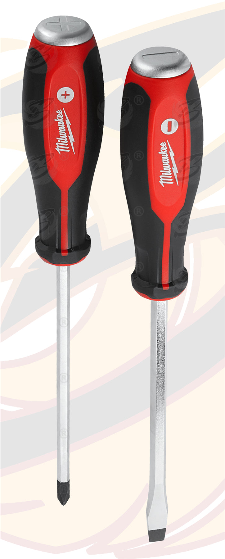 MILWAUKEE 2PCS TRI - LOBE DEMOLITION GO THROUGH SCREWDRIVER SET ( SLOTTED - PHILLIPS )