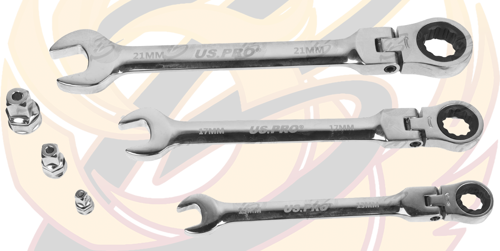 US Pro 20 Piece Metric Flexi Gear Ratchet Combination Wrench Set ( 3985 )