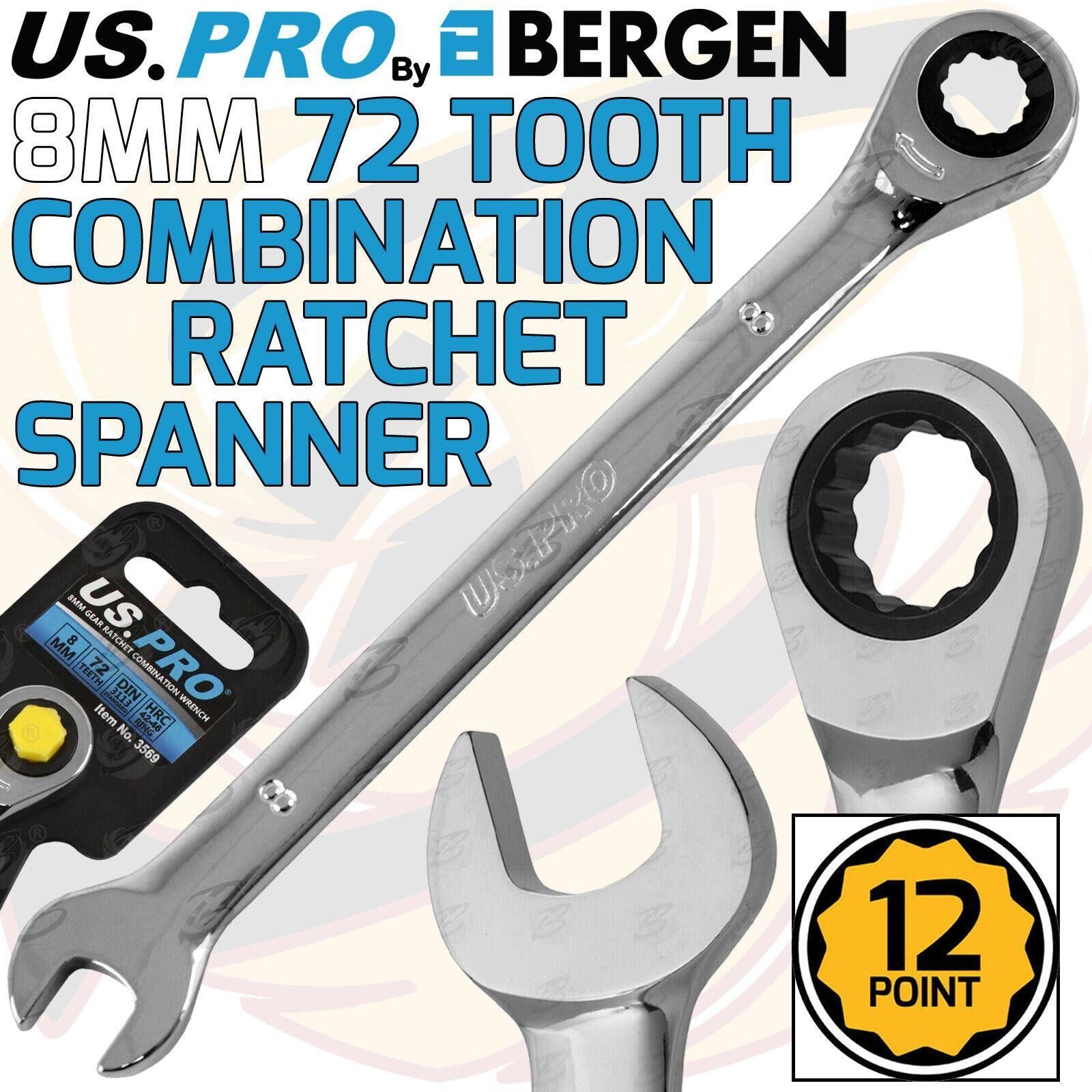 US Pro 8mm 72 Tooth Ratchet Spanner  3569