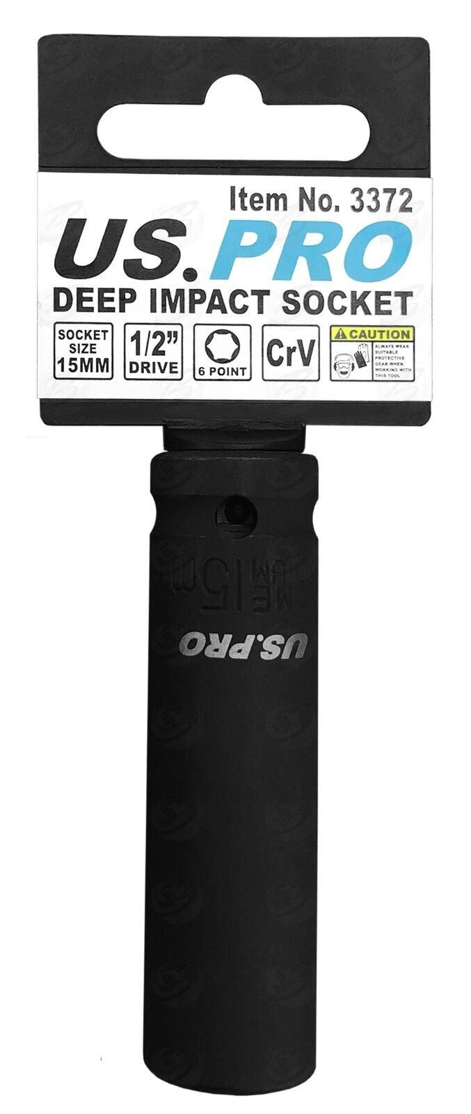 US PRO 15MM 1/2" DRIVE 6 POINT DEEP IMPACT SOCKET ( SINGLE )