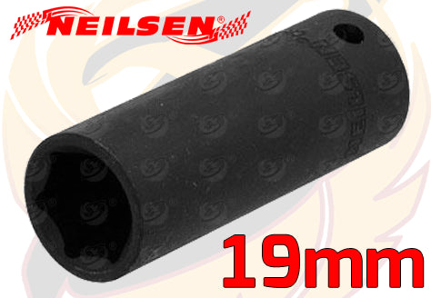 NEILSEN 3PCS 1/2" DRIVE 6 POINT DEEP IMPACT SOCKETS 17MM - 19MM - 21MM