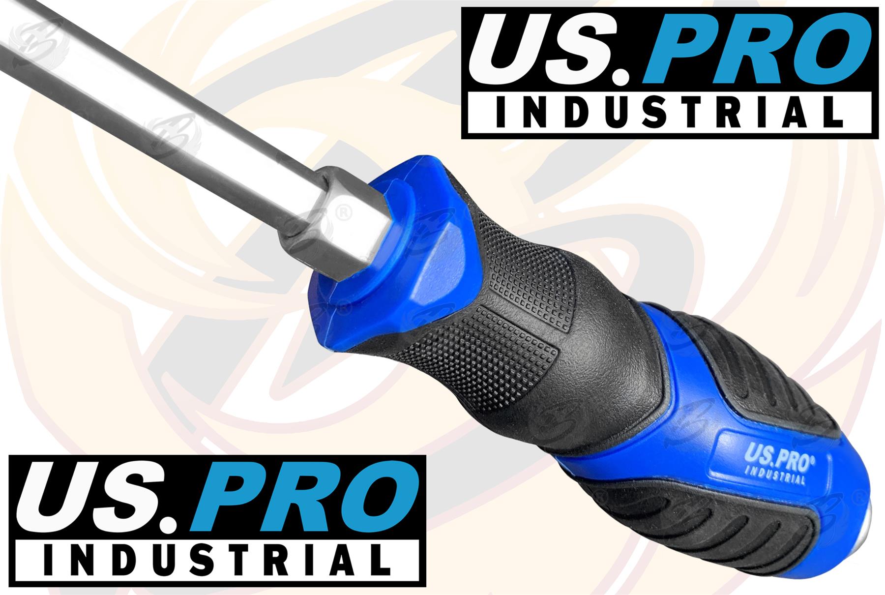 US PRO INDUSTRIAL 9PCS MAGNETIC GO THROUGH SCREWDRIVER SET ( SLOTTED )