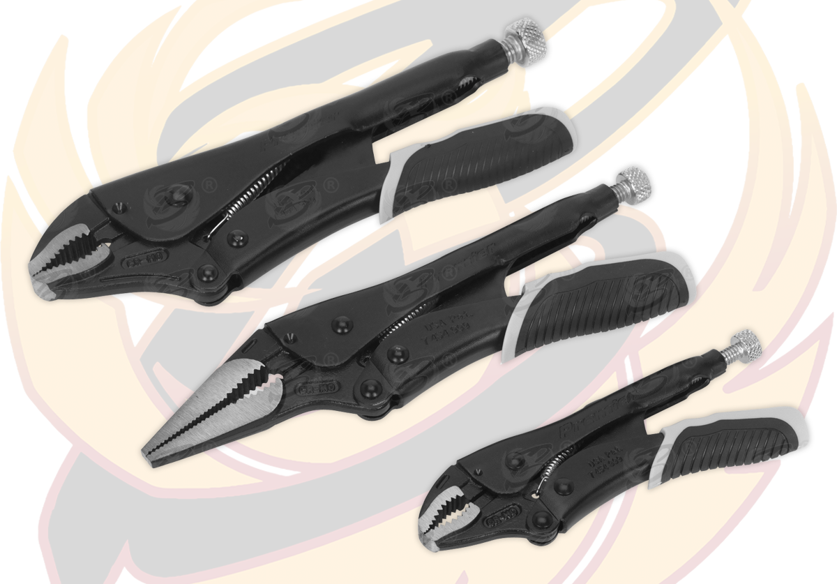Sealey 3 Piece Locking Plier Set ( Premier Black Series )  ( AK6863B )