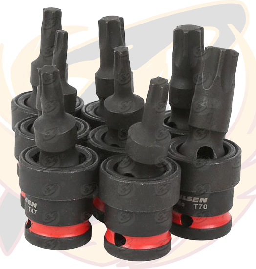 Neilsen 8 Piece 1/2" Drive Swivel Impact Torx Bit Sockets T30 - T70 ( CT6015 )