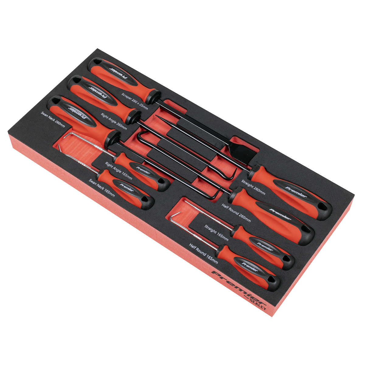 Sealey 9 Piece Hook - Pick & Scraper Set In EVA Foam Storage Block With A Manufacturers LifeTime Guarantee TBT65