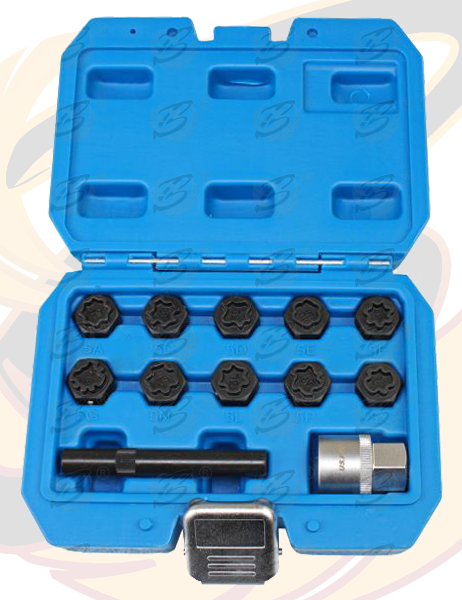 US Pro 12 Piece Mercedes Locking Wheel Nut Key Set ( 3418 )