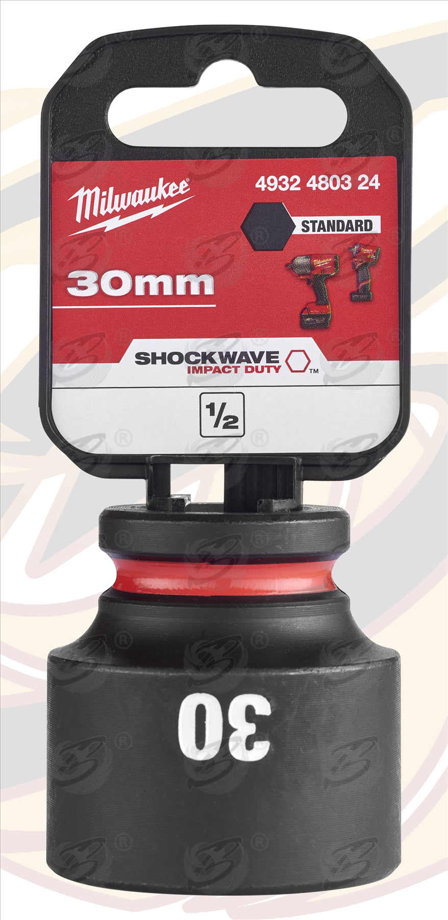 MILWAUKEE 30MM 1/2" DRIVE 6 POINT SHALLOW IMPACT SOCKET ( SINGLE )