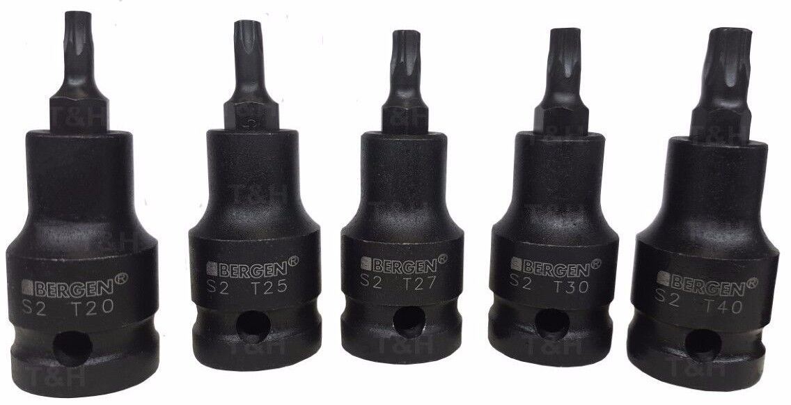 US Pro 10 Piece 1/2" Drive Impact Torx Bit Sockets T20 - T70 2087