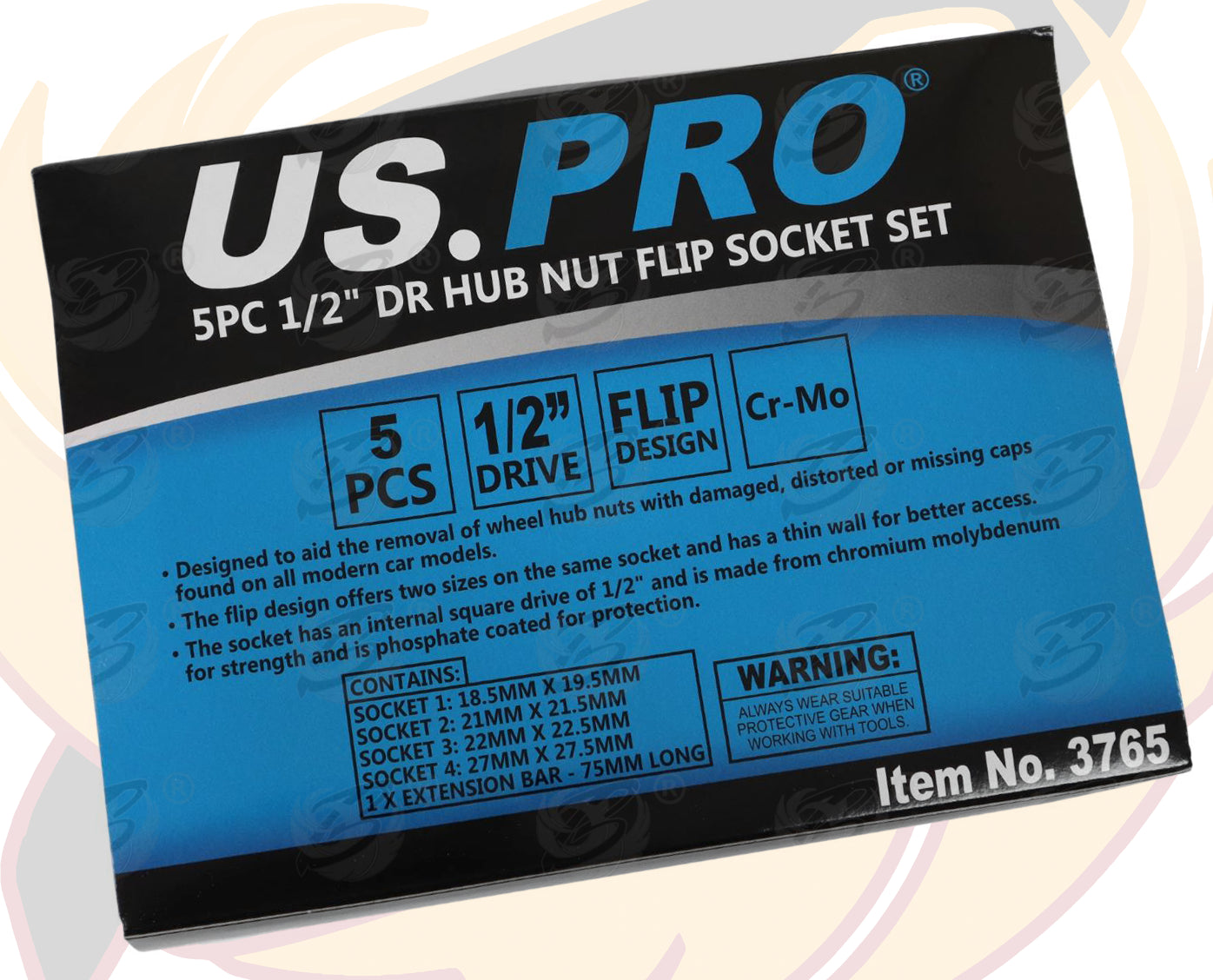 US PRO 5PCS 1/2" DRIVE 6 POINT IMPACT FLIP NUT SOCKETS 18.5MM - 27.5MM