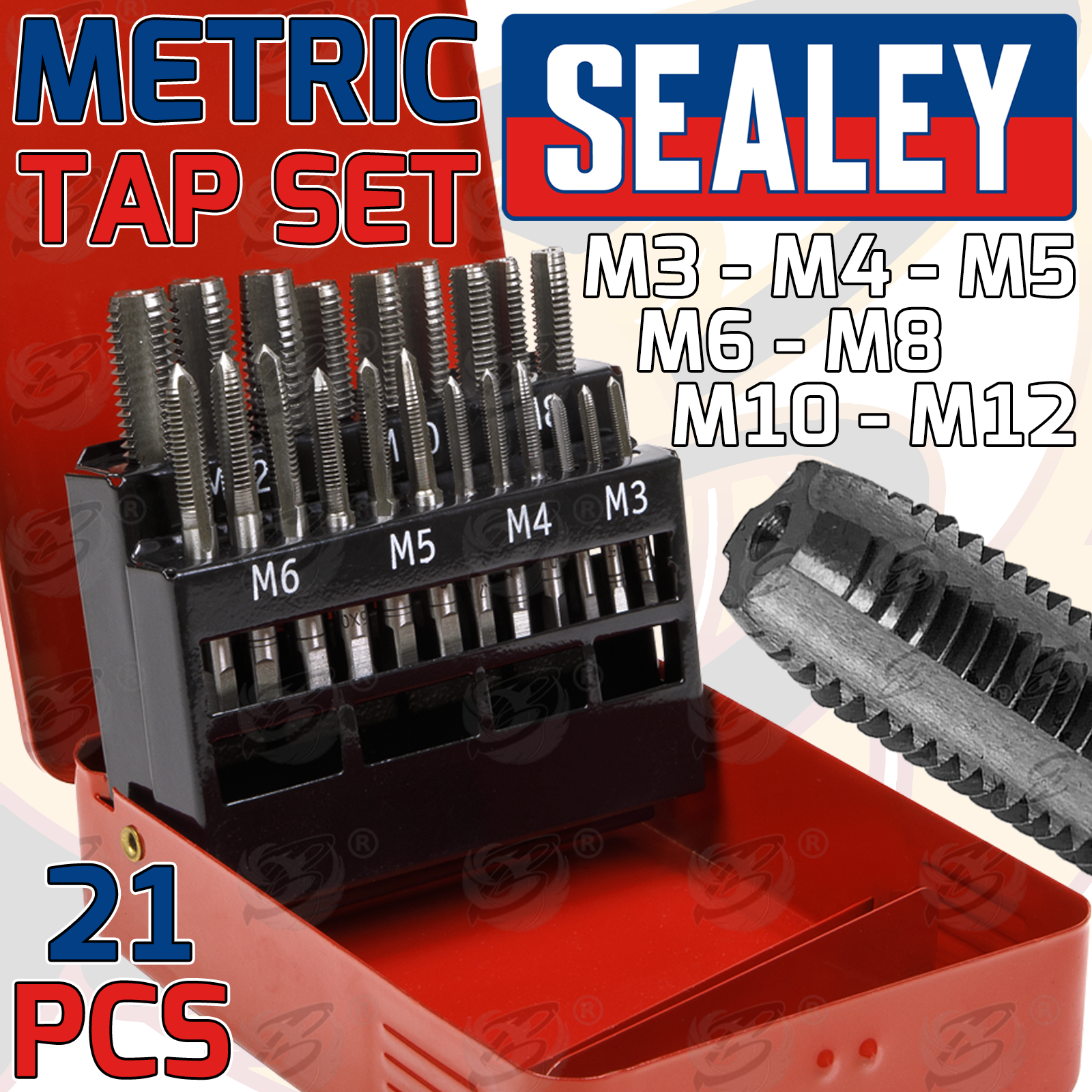 Sealey 10 Piece Metric Tap Set M3 - M12 ( AK3021 )