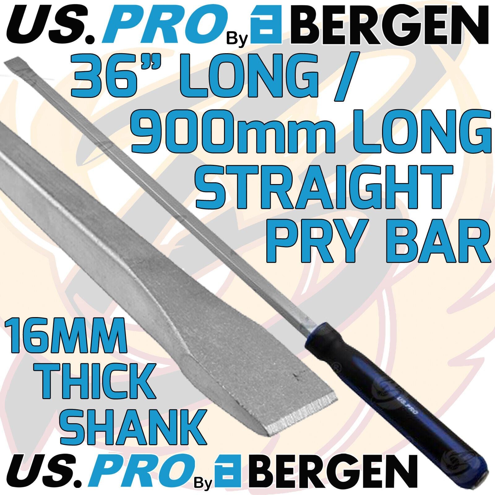 US PRO 36" EXTRA LONG STRAIGHT GO - THROUGH PRY BAR