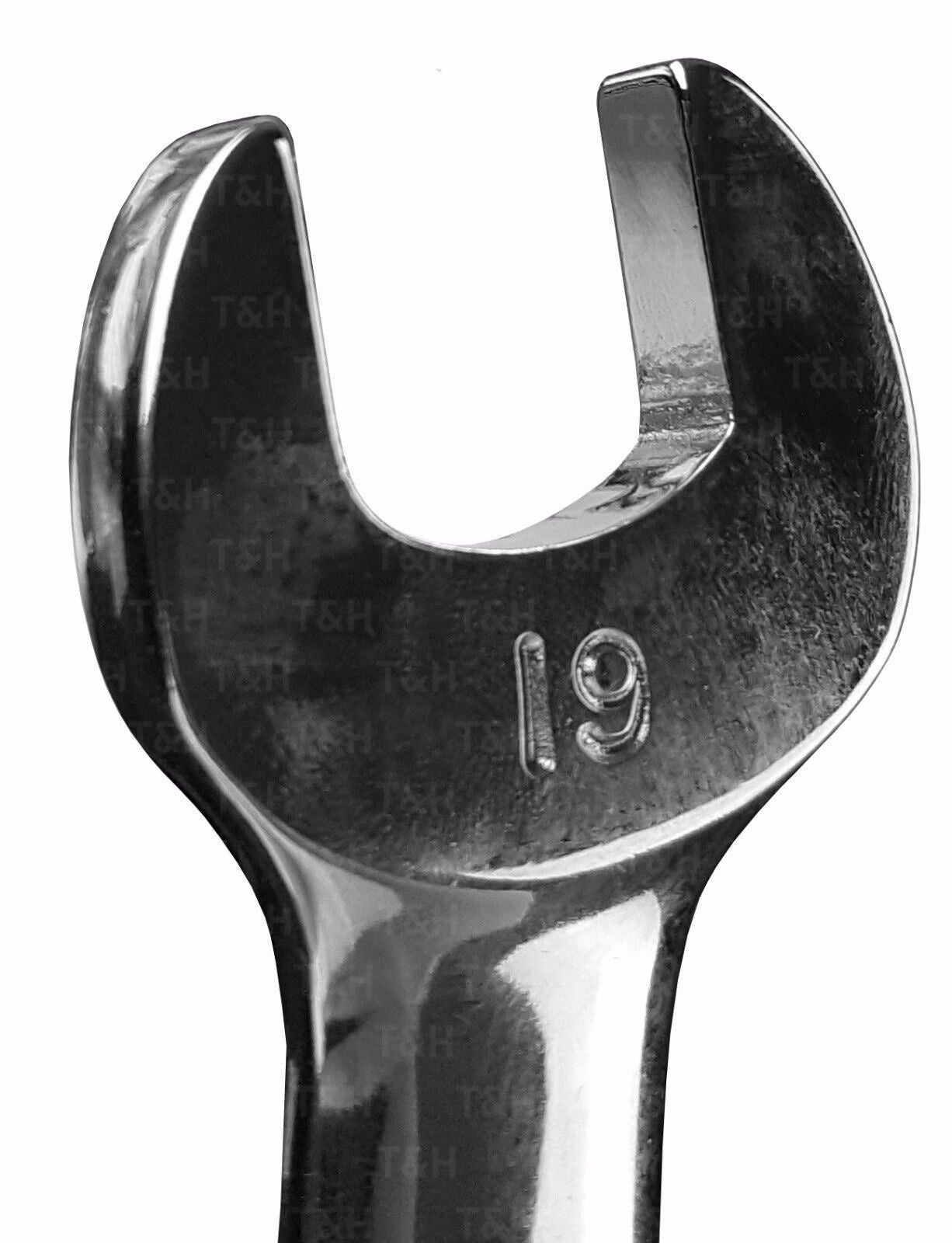 US Pro 12 Piece Stubby Combination Ratchet Spanners 8mm - 19mm 2045