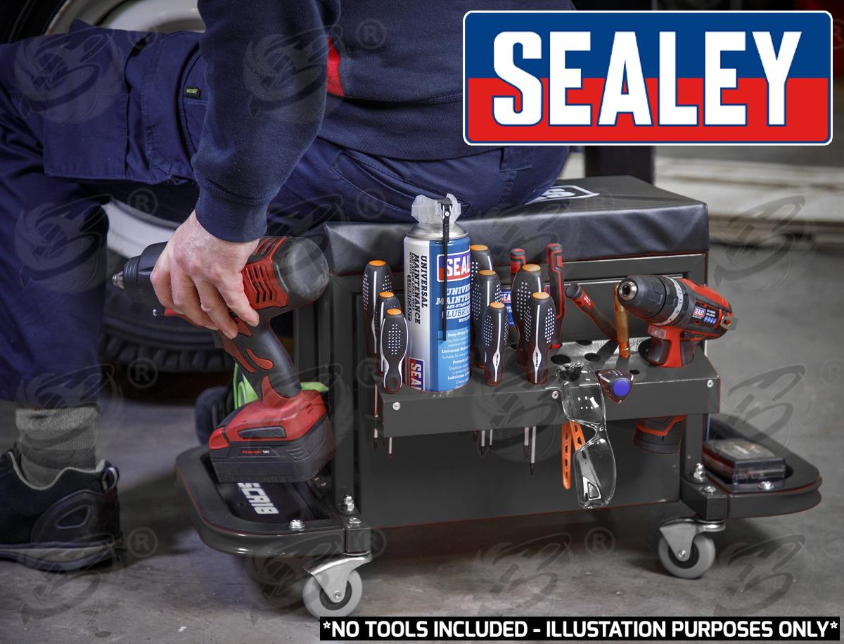SEALEY MECHANIC STOOL / UTILTIY BOX ( BLACK )
