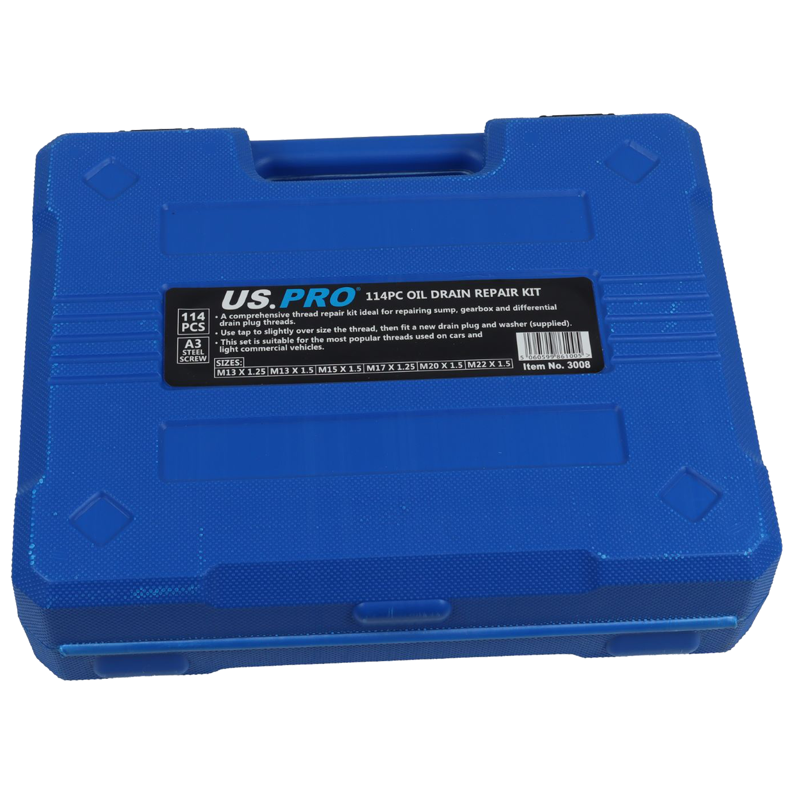 US Pro 114 Piece Oil Drain Repair Kit  3008