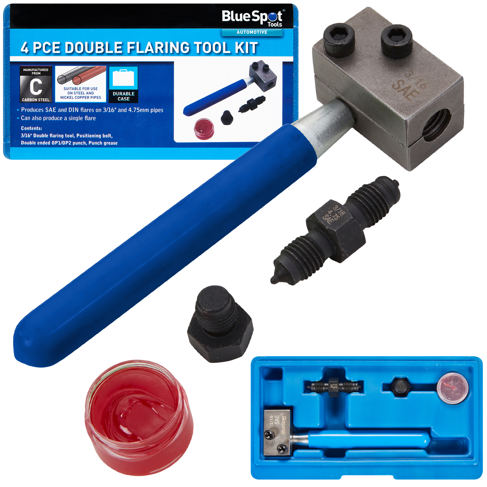 BLUESPOT 4 PCE DOUBLE FLARING TOOL KIT