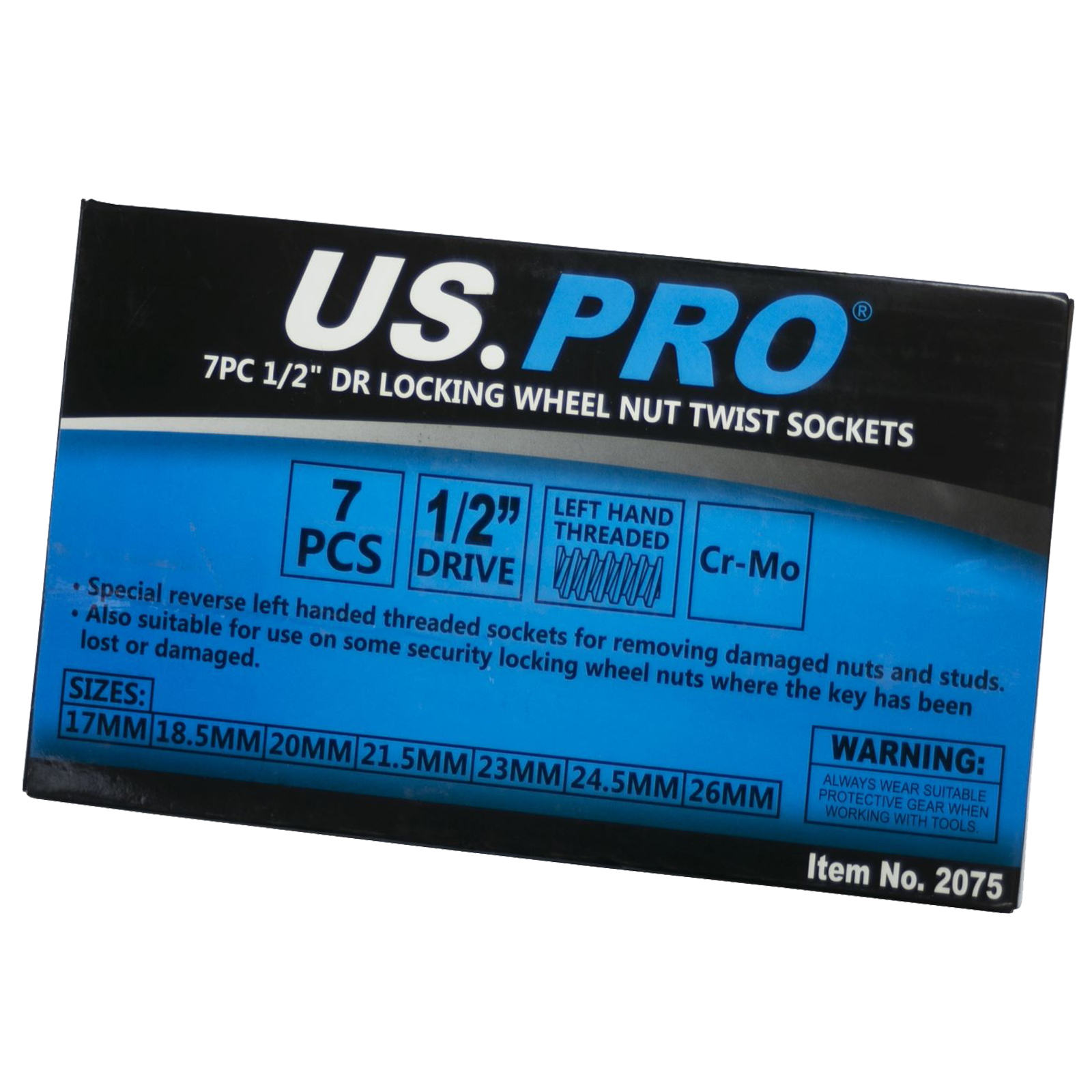 US Pro 7 Piece 1/2" Drive Locking Wheel Nut Twist Sockets  2075