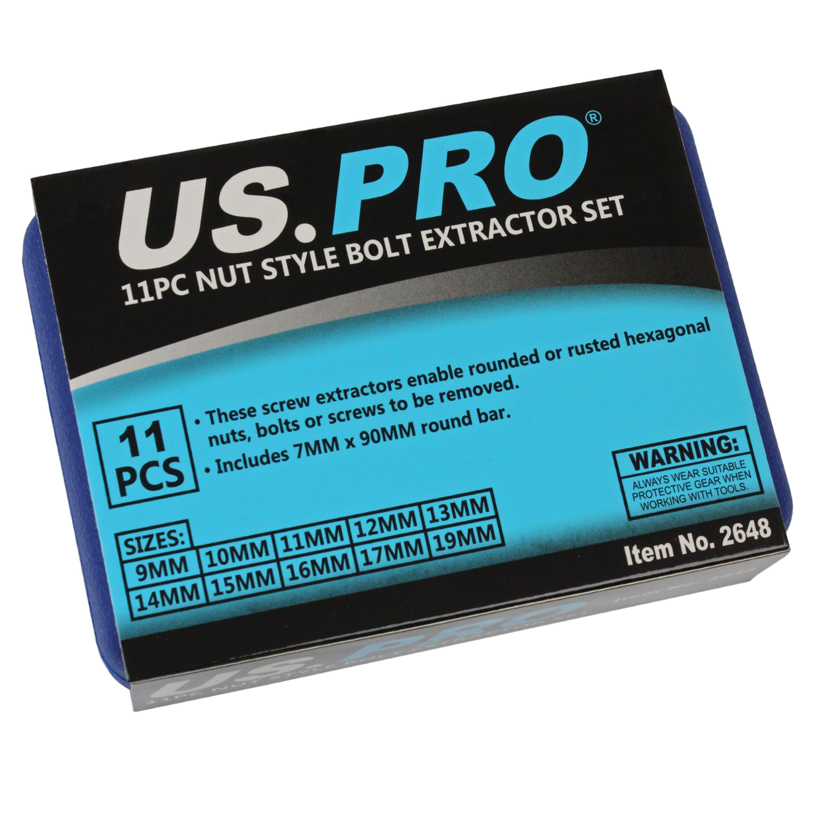 US PRO 11PC IMPACT NUT STYLE BOLT EXTRACTOR SET