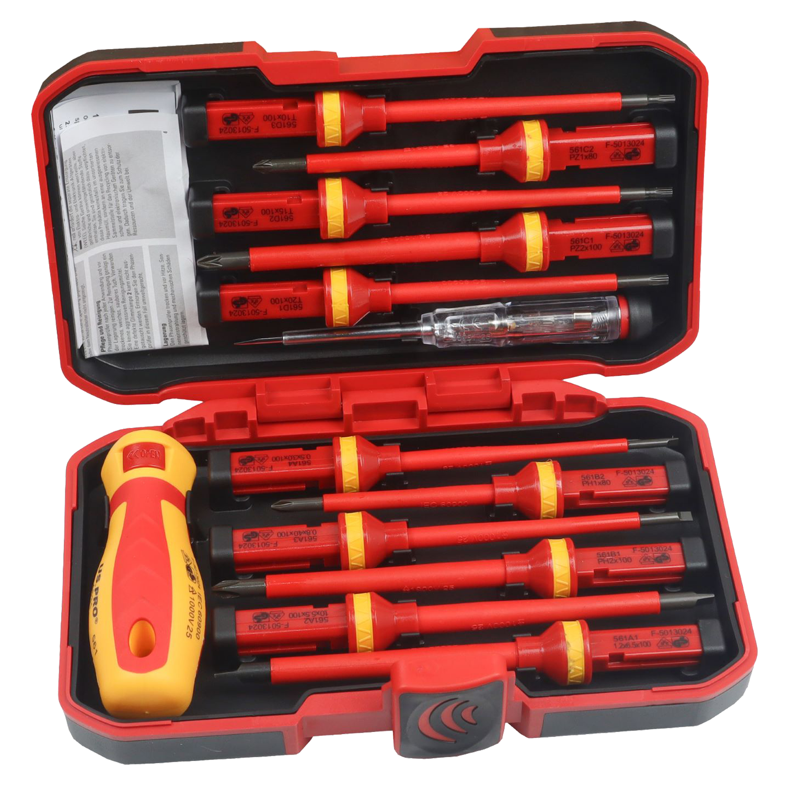 US Pro 13 Piece Interchangeable VDE Insulated Screwdriver Set  4631
