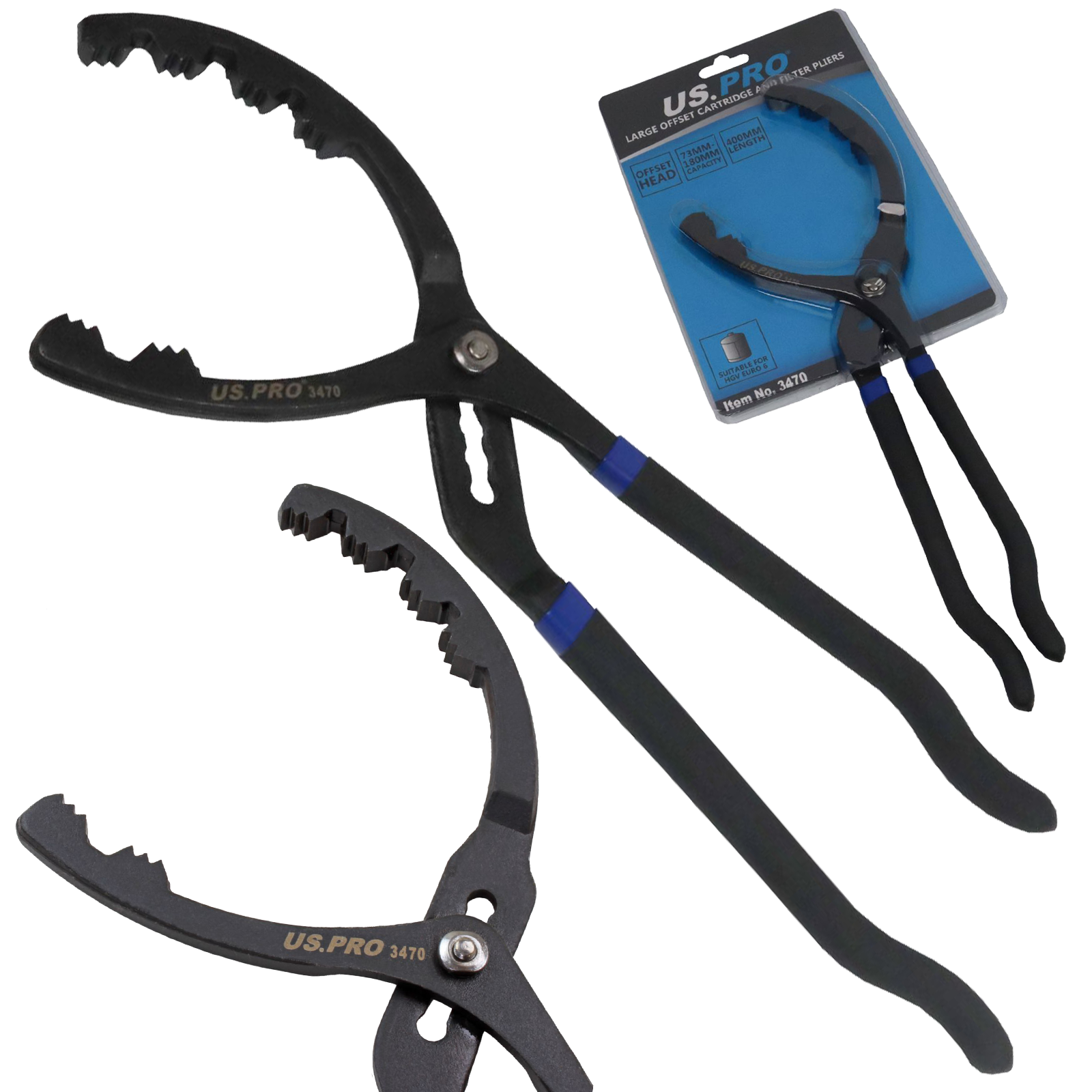 US Pro Oil Filter Pliers - 73mm To 180mm  3470
